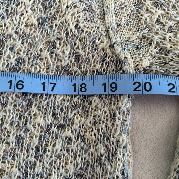 POOF Knit and Crochet Grey Blue and Cream Long Sleeved Top - Picture 6 of 10